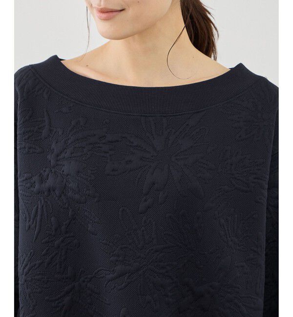 Rope&rsquo;Picnic「2WAYボートネック花柄ふくれジャガードプルオーバー」|スウェット・ジャージ|