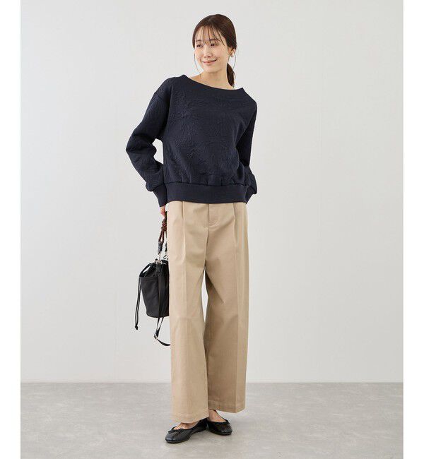 Rope&rsquo;Picnic「2WAYボートネック花柄ふくれジャガードプルオーバー」|スウェット・ジャージ|