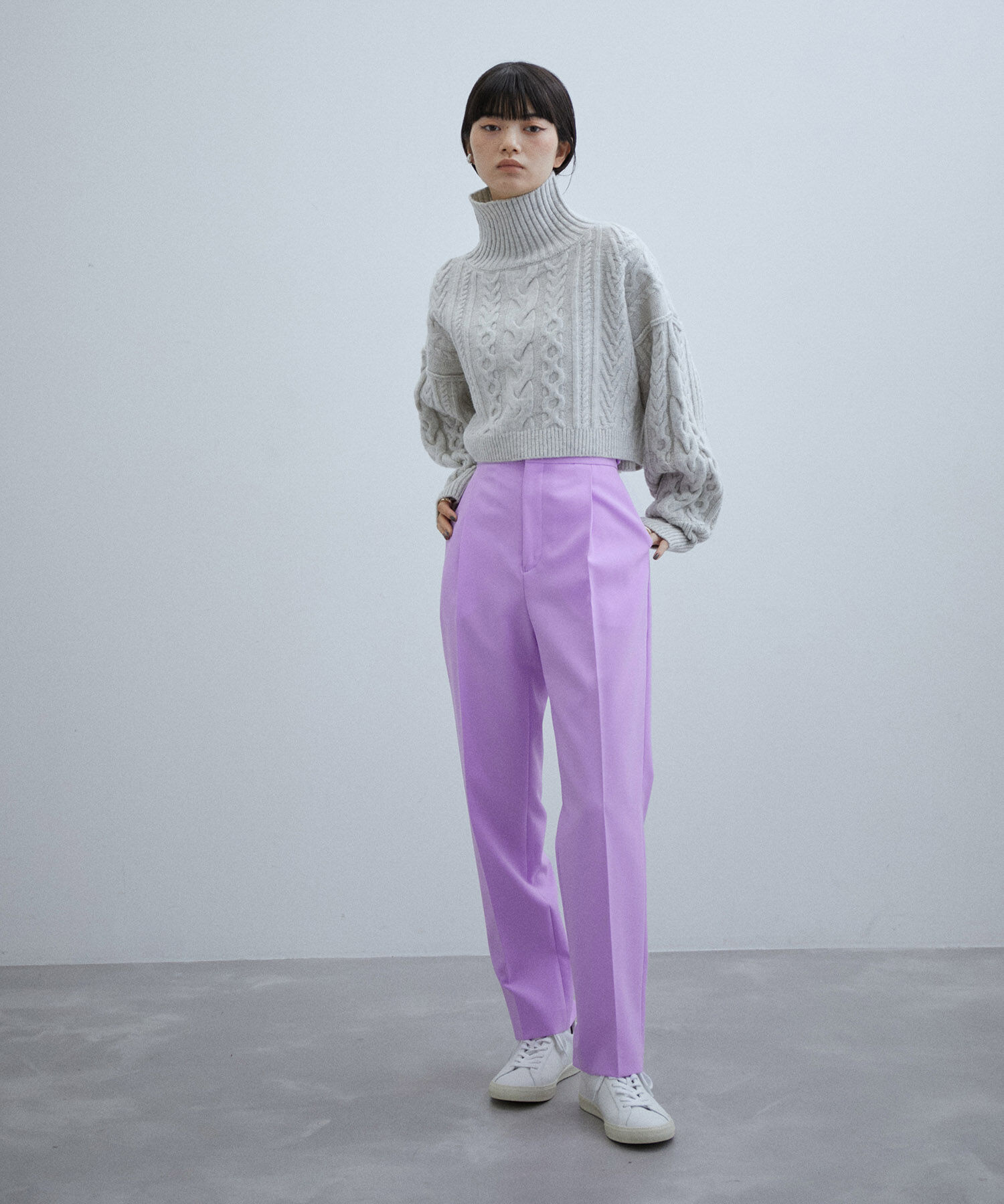 ADAM ET ROPE'「【サステナブル】スリムスラックス」|スラックス|