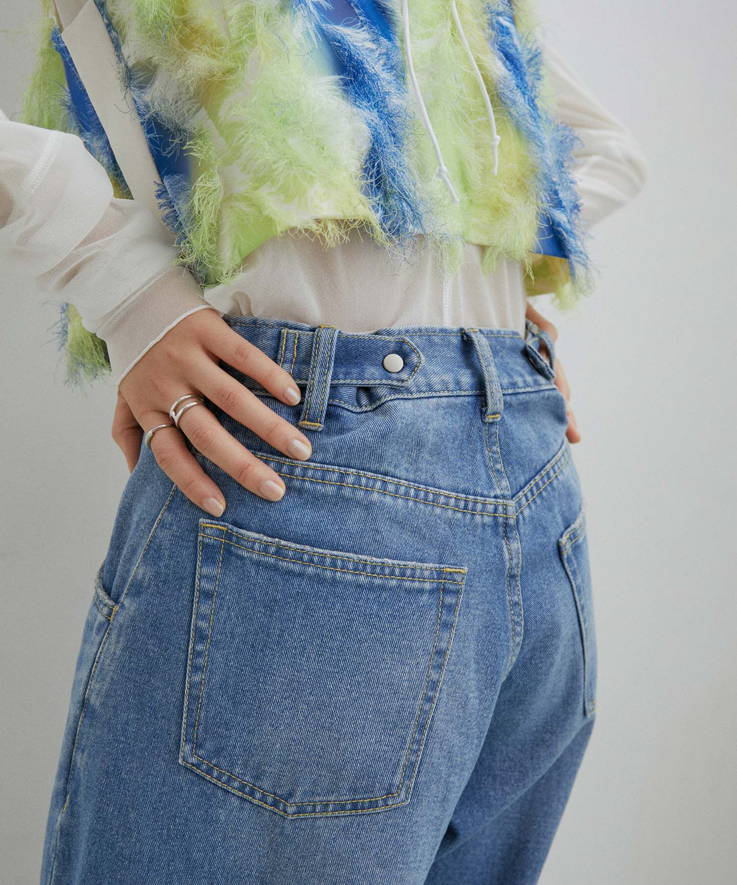 ADAM ET ROPE'「【サステナブル】ルーズフィットアジャストデニム」|デニム|