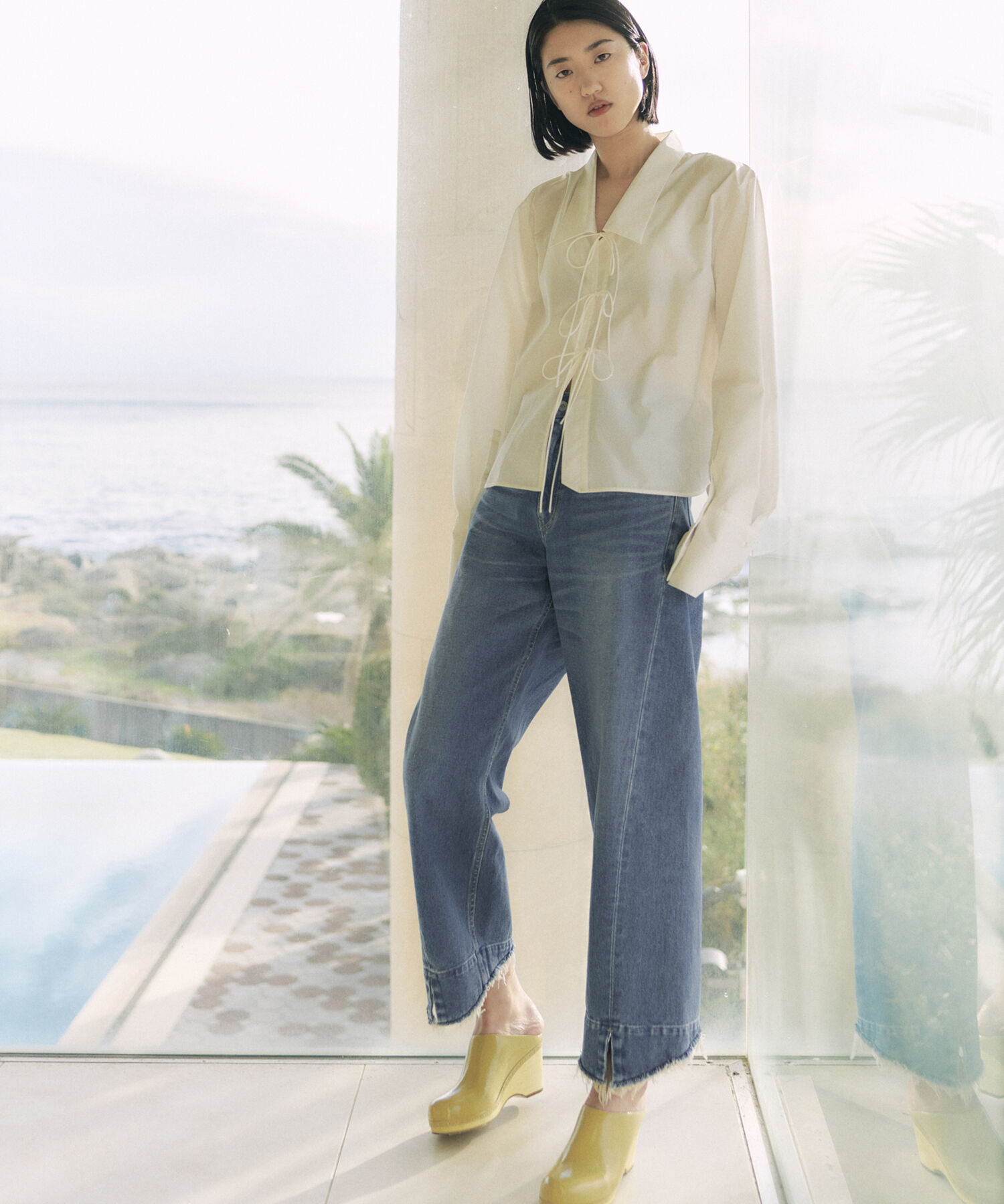 ADAM ET ROPE'「【サステナブル】ルーズフィットアジャストデニム」|デニム|