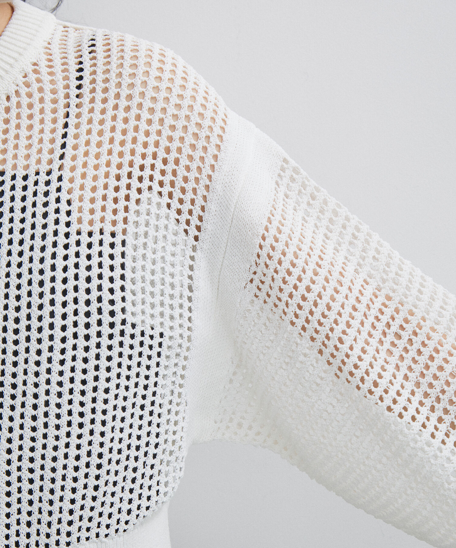 ADAM ET ROPE'「パターンメッシュカーディガン」|カーディガン|