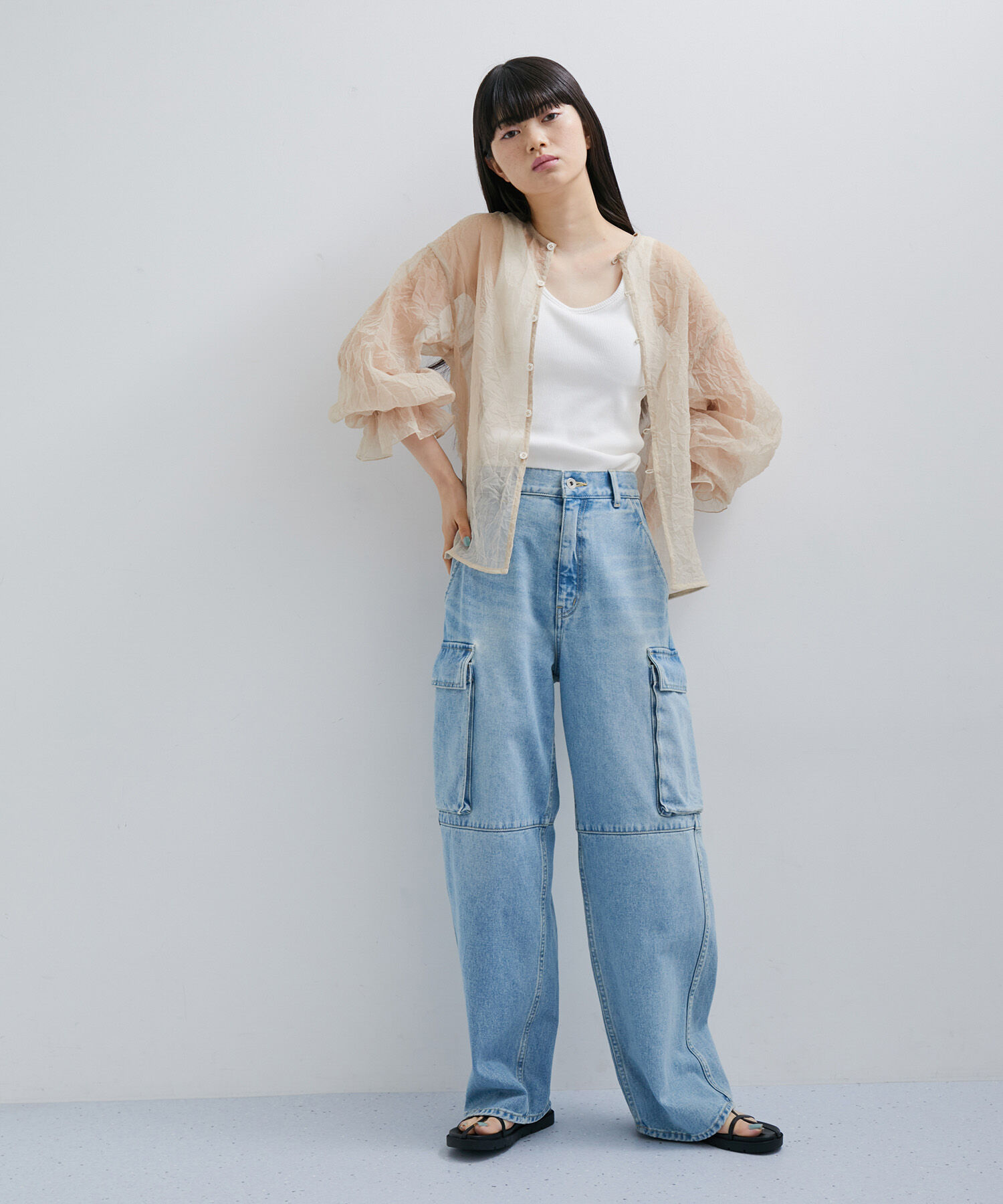 ADAM ET ROPE'「【逸品】バックオープンタンクトップ」|タンクトップ|