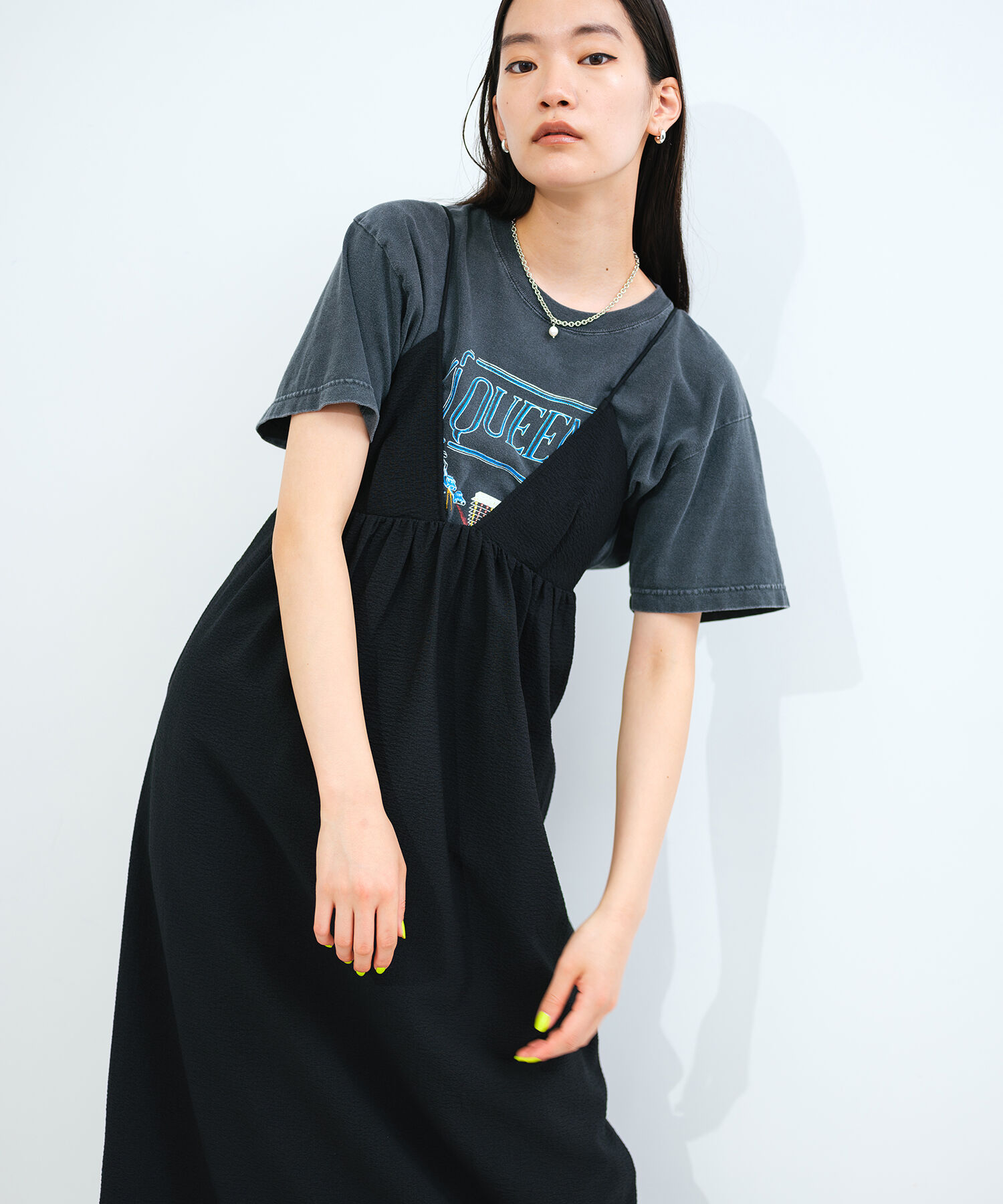 ADAM ET ROPE'「フクレジャカードコクーンワンピース」|ワンピース|