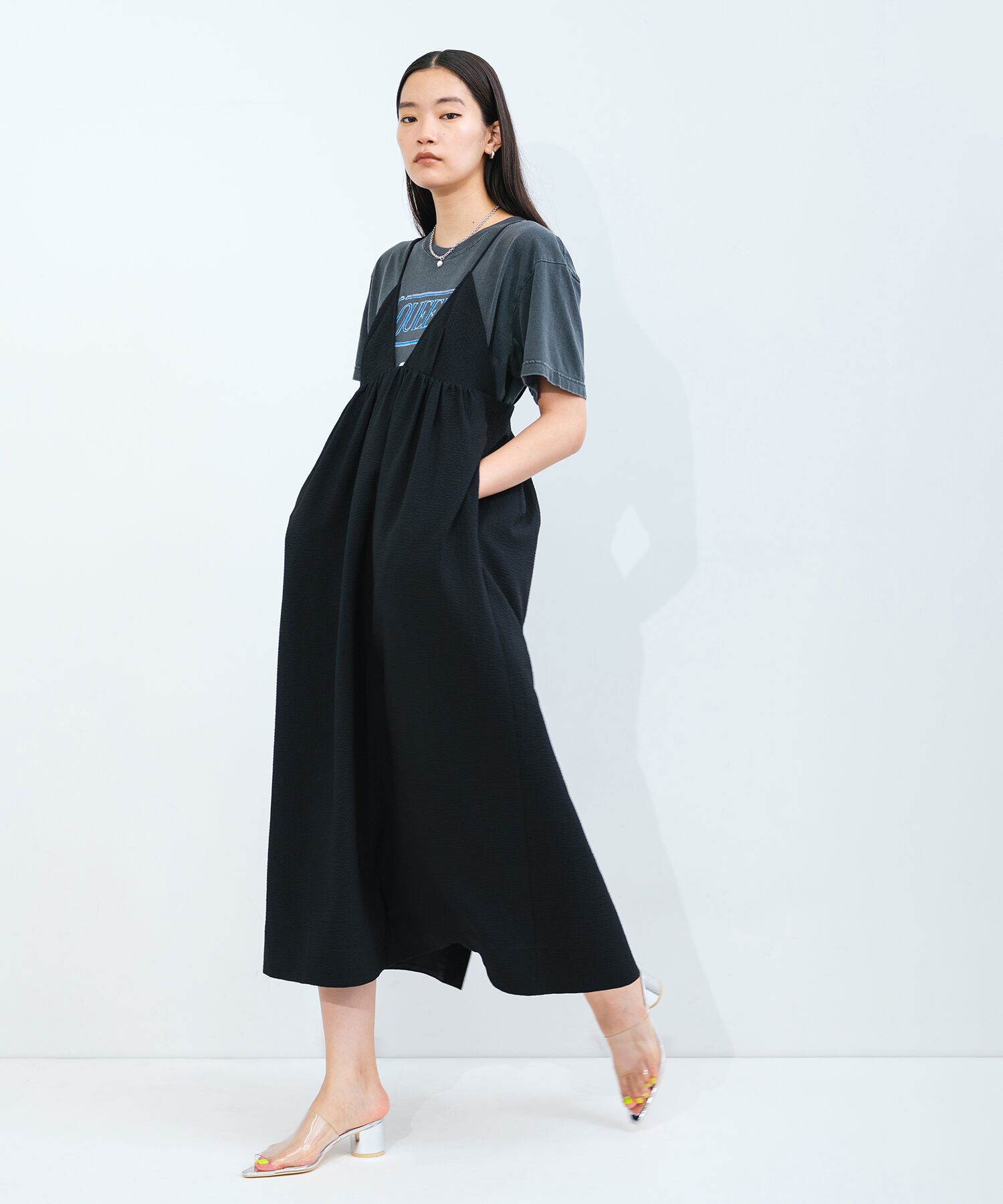 ADAM ET ROPE'「フクレジャカードコクーンワンピース」|ワンピース|