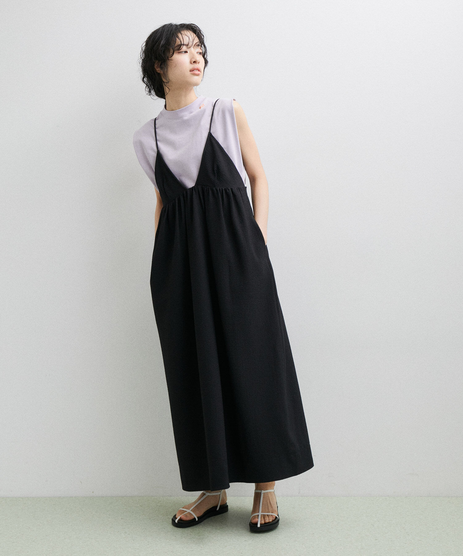 ADAM ET ROPE'「フクレジャカードコクーンワンピース」|ワンピース|