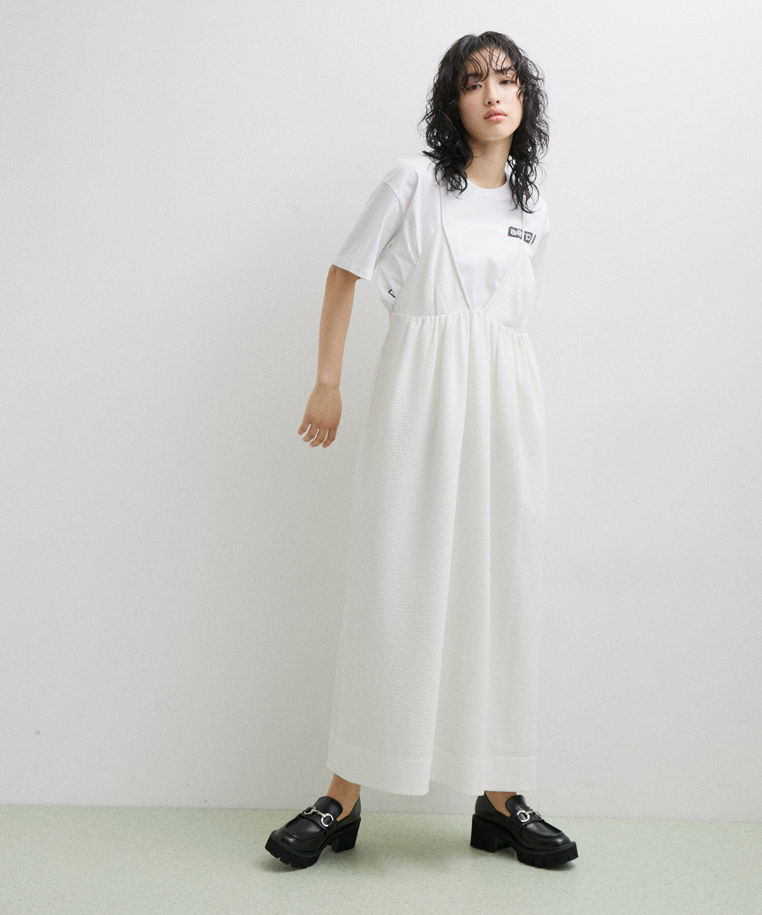 ADAM ET ROPE'「フクレジャカードコクーンワンピース」|ワンピース|