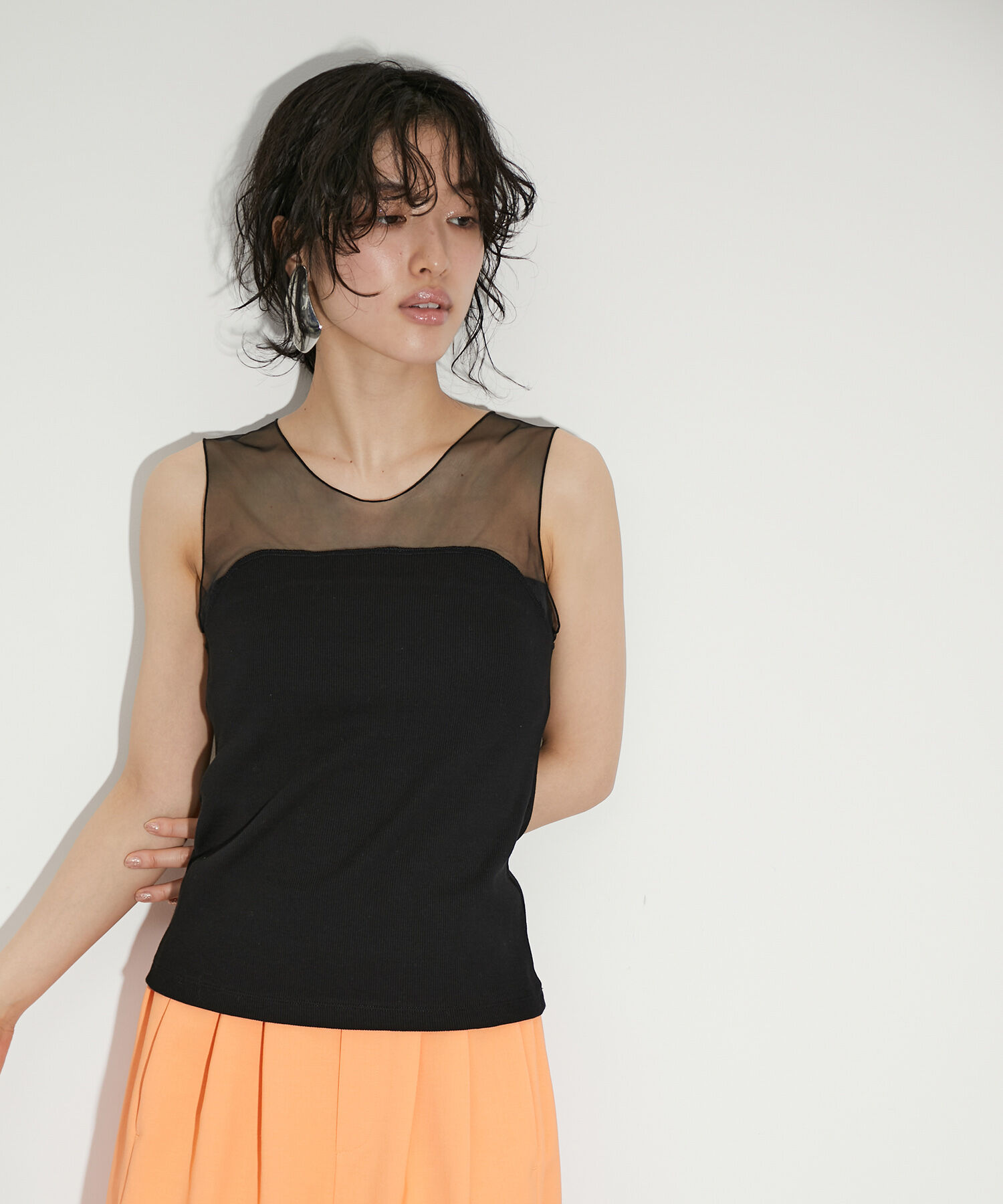 ADAM ET ROPE'「チュール切り替えタンクトップ」|タンクトップ|