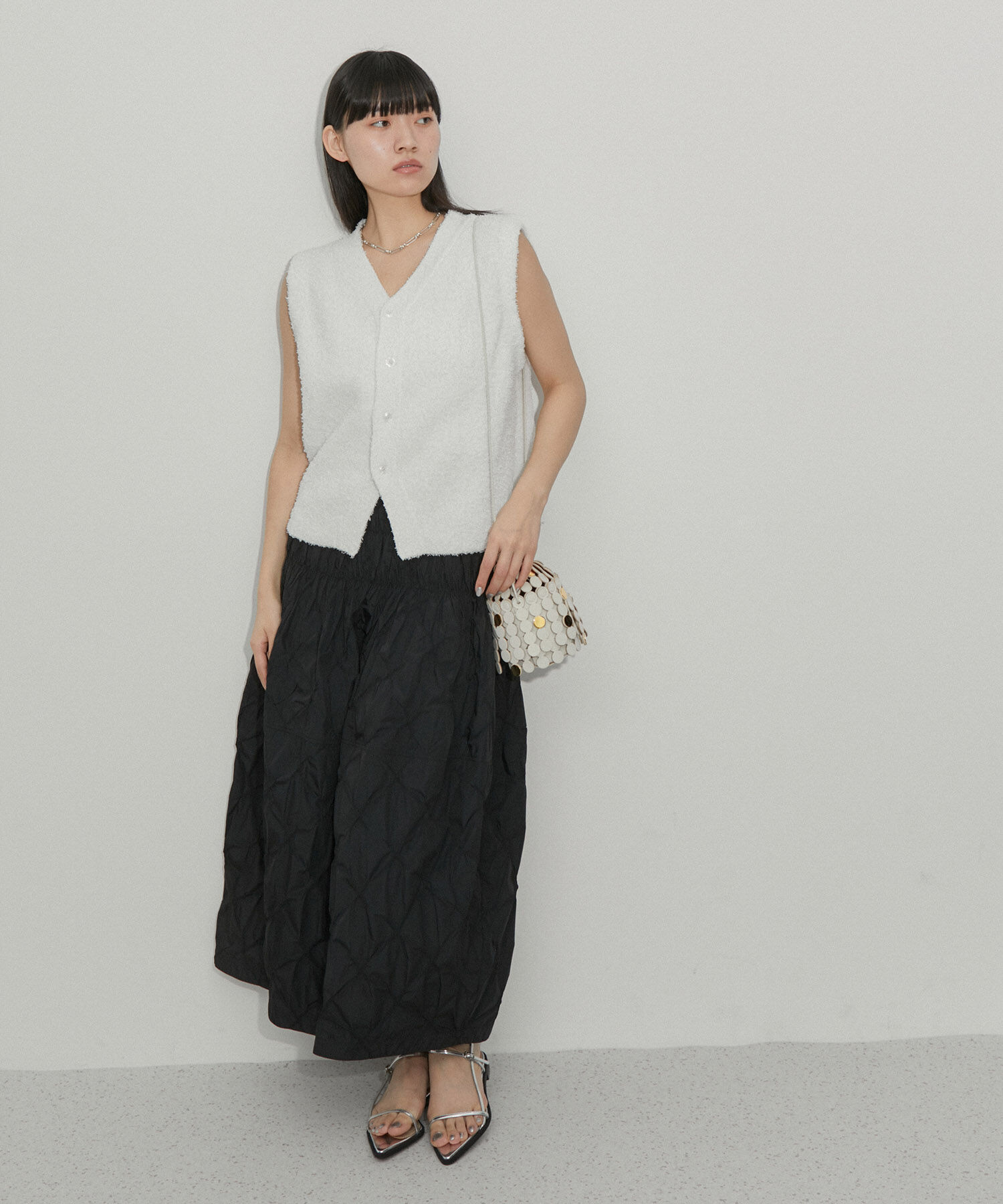 ADAM ET ROPE'「スモッキングジャガードタフタスカート」|スカート|