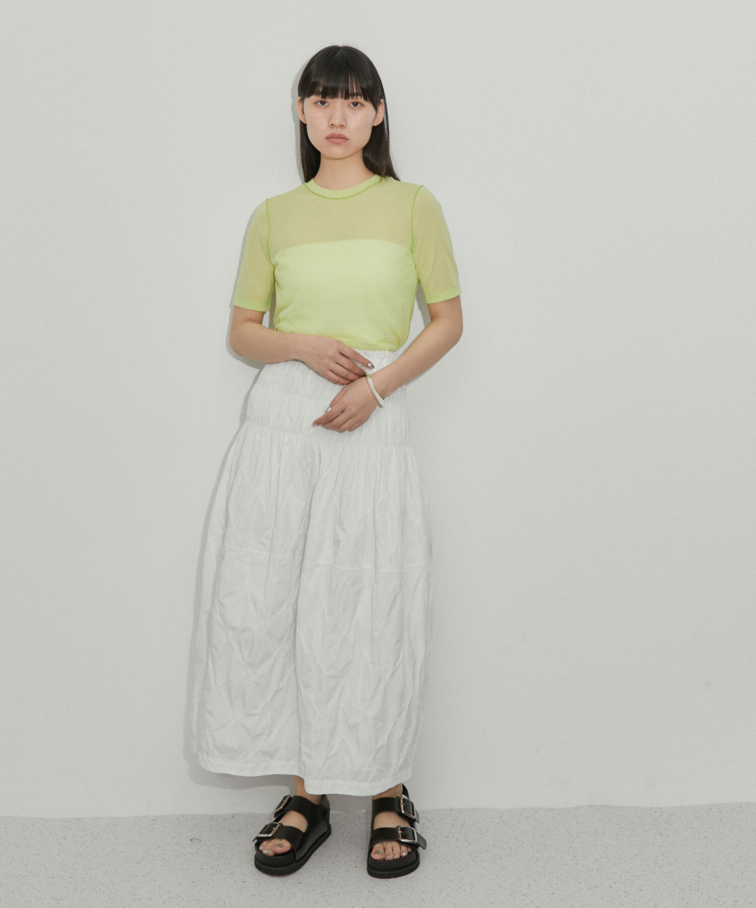 ADAM ET ROPE'「スモッキングジャガードタフタスカート」|スカート|