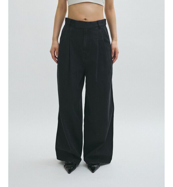 ADAM ET ROPE'「【EMOELLE】・【サステナブル】ドレスデニムパンツ」|デニム|