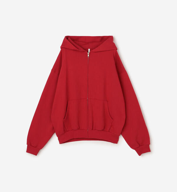  「SOPHIE TALKS ABOUT THE WEATHER | コットン ジップパーカー WOMEN」|パーカー|RED