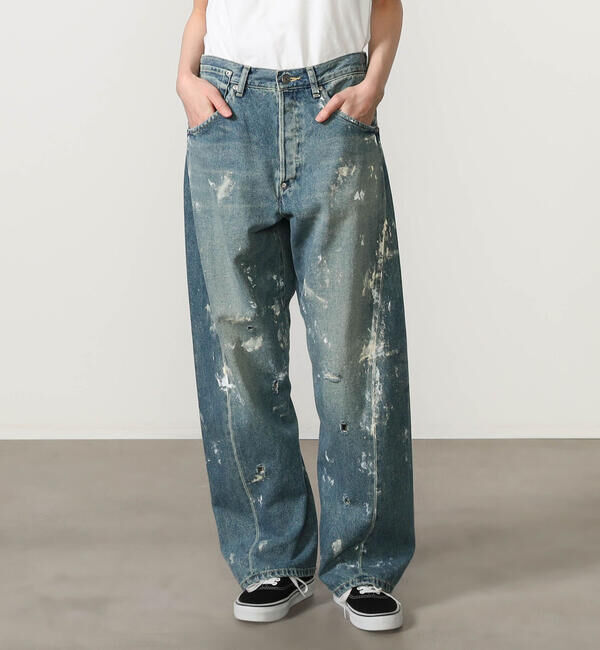  「SOPHIE TALKS ABOUT THE WEATHER | ダメージ バックシンチ デニムパンツ WOMEN」|デニム|