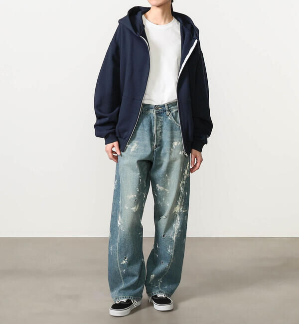  「SOPHIE TALKS ABOUT THE WEATHER | ダメージ バックシンチ デニムパンツ WOMEN」|デニム|