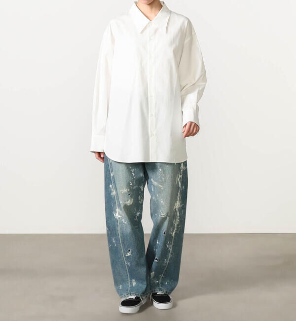  「SOPHIE TALKS ABOUT THE WEATHER | ダメージ バックシンチ デニムパンツ WOMEN」|デニム|