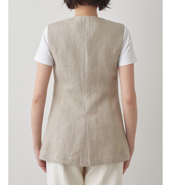 Drawing Numbers「【Drawing Numbers】ヘビーリネンクルーネックジレ」|ベスト・ジレ|