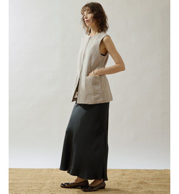 Drawing Numbers「【Drawing Numbers】ヘビーリネンクルーネックジレ」|ベスト・ジレ|