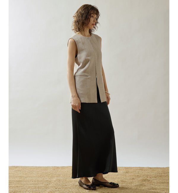 Drawing Numbers「【Drawing Numbers】ヘビーリネンクルーネックジレ」|ベスト・ジレ|