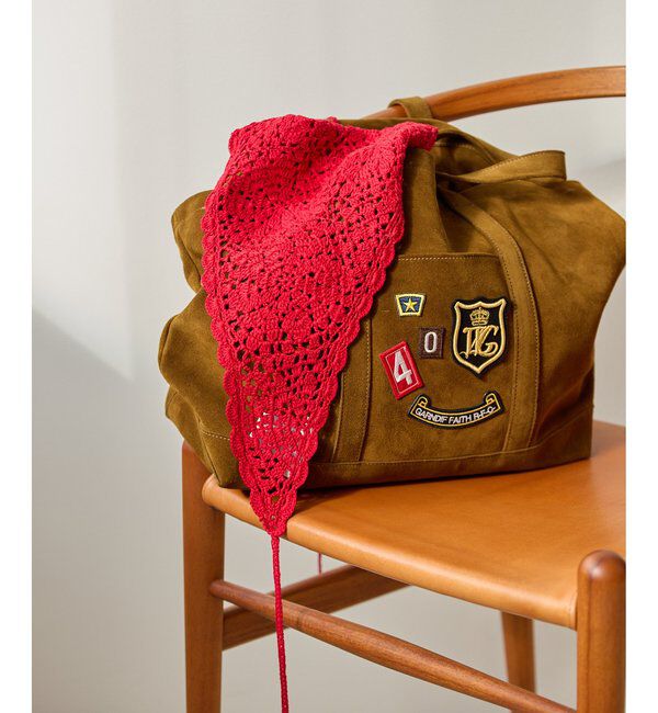  「クロシェニットスカーフ」|マフラー|レッド