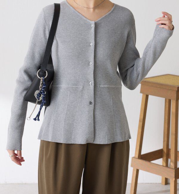  「リブペプラムカーディガン」|ニット・セーター|