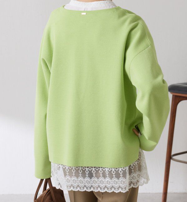  「ボウタイ裾レース切替シャツ」|シャツ・ブラウス|