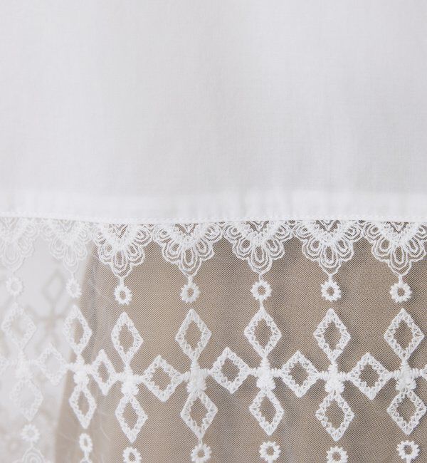  「ボウタイ裾レース切替シャツ」|シャツ・ブラウス|