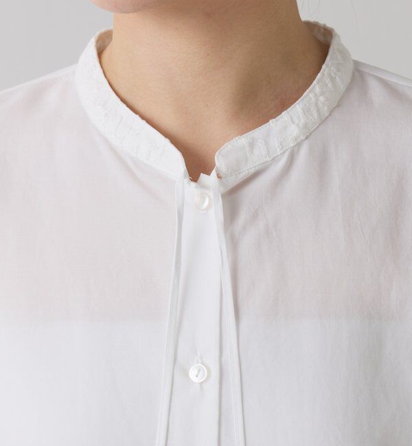  「ボウタイ裾レース切替シャツ」|シャツ・ブラウス|