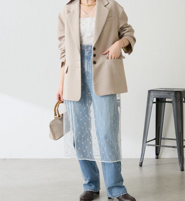  「チュール刺繍ワンピース」|ワンピース|