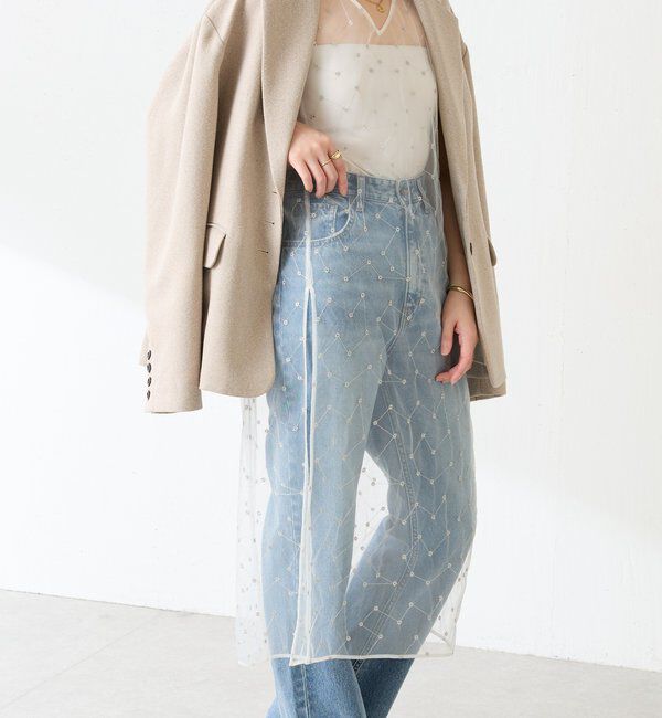  「チュール刺繍ワンピース」|ワンピース|