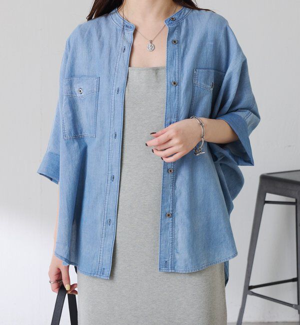  「【丈を変えられる】Q.anosライトデニムドルマンシャツ」|シャツ・ブラウス|