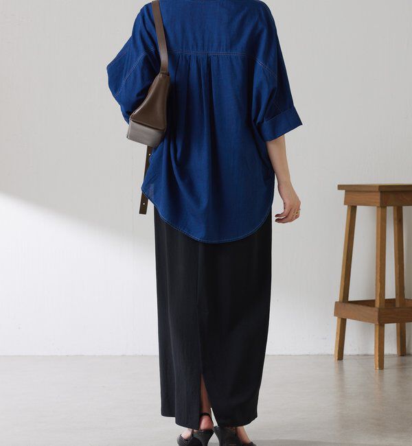  「【丈を変えられる】Q.anosライトデニムドルマンシャツ」|シャツ・ブラウス|