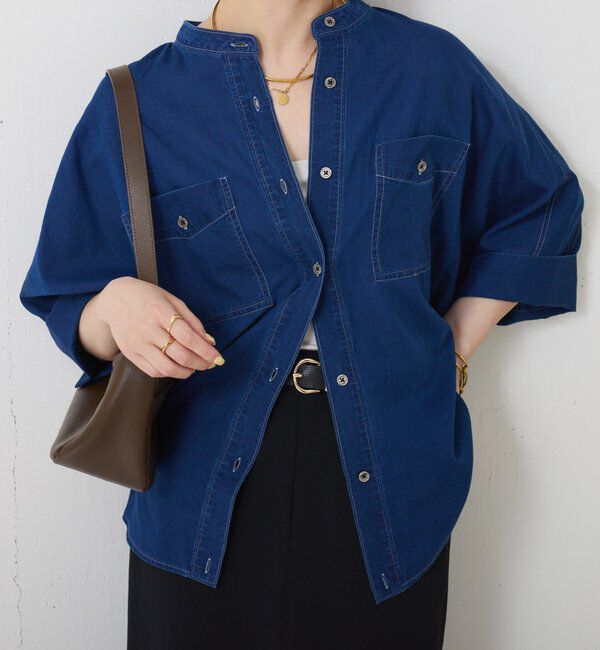  「【丈を変えられる】Q.anosライトデニムドルマンシャツ」|シャツ・ブラウス|