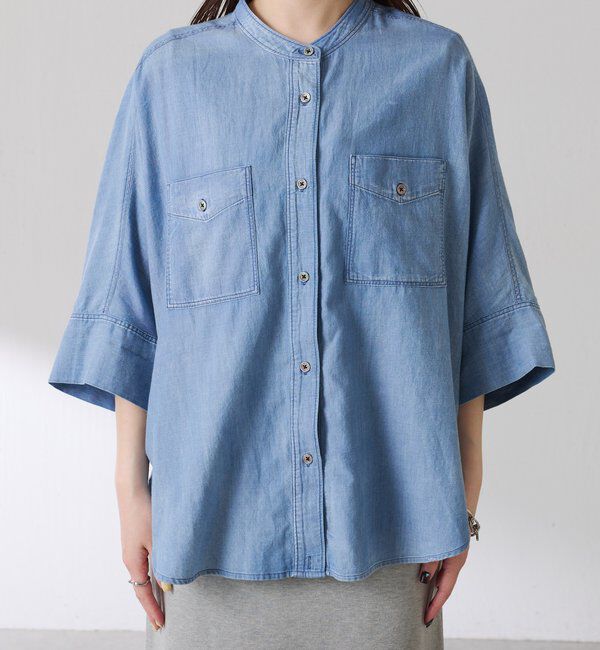  「【丈を変えられる】Q.anosライトデニムドルマンシャツ」|シャツ・ブラウス|