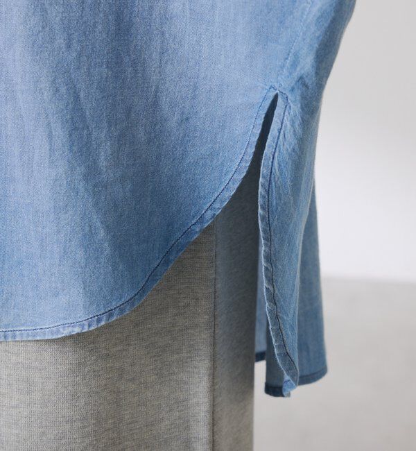  「【丈を変えられる】Q.anosライトデニムドルマンシャツ」|シャツ・ブラウス|