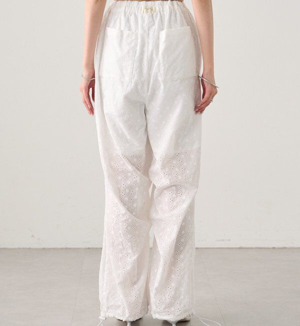 「コットン刺繍ドロストパンツ」|チノ|
