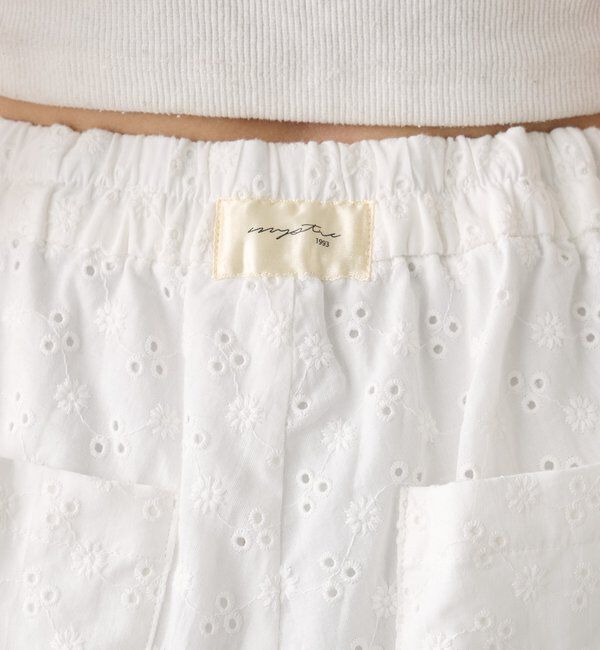  「コットン刺繍ドロストパンツ」|チノ|