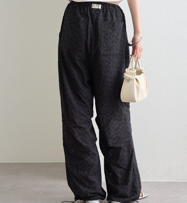  「コットン刺繍ドロストパンツ」|チノ|