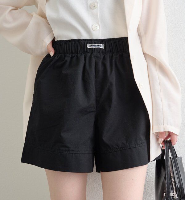  「タグ付きギャザーキュロット」|チノ|ブラック