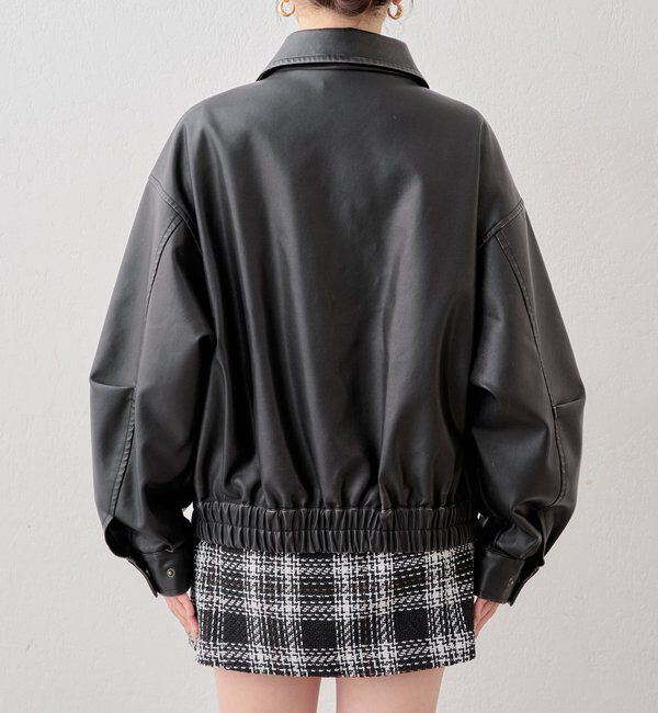  「【REVIVAL/WEB限定】フェイクレザーミドルルーズジャケット」|その他|