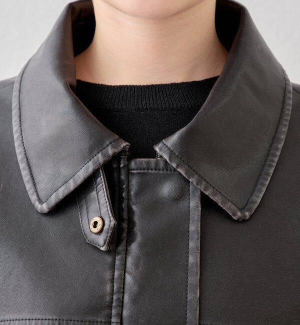  「【REVIVAL/WEB限定】フェイクレザーミドルルーズジャケット」|その他|