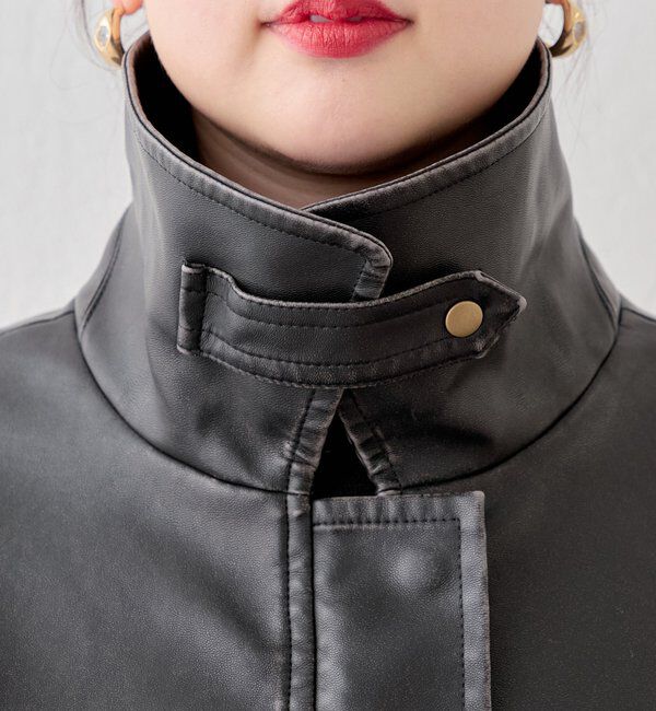  「【REVIVAL/WEB限定】フェイクレザーミドルルーズジャケット」|その他|