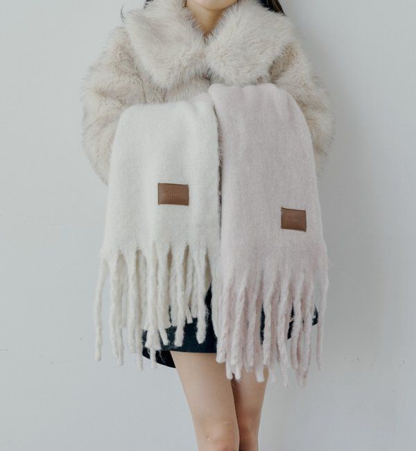  「太フリンジボリュームストール」|マフラー|