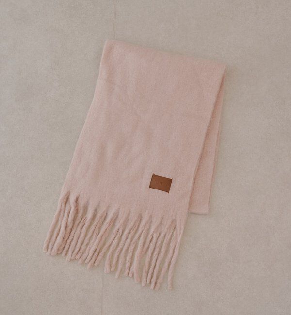  「太フリンジボリュームストール」|マフラー|ピンク