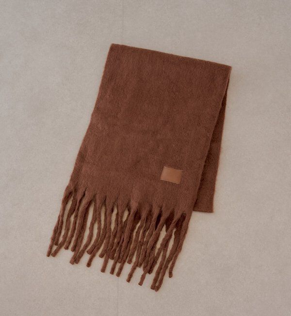 「太フリンジボリュームストール」|マフラー|ブラウン