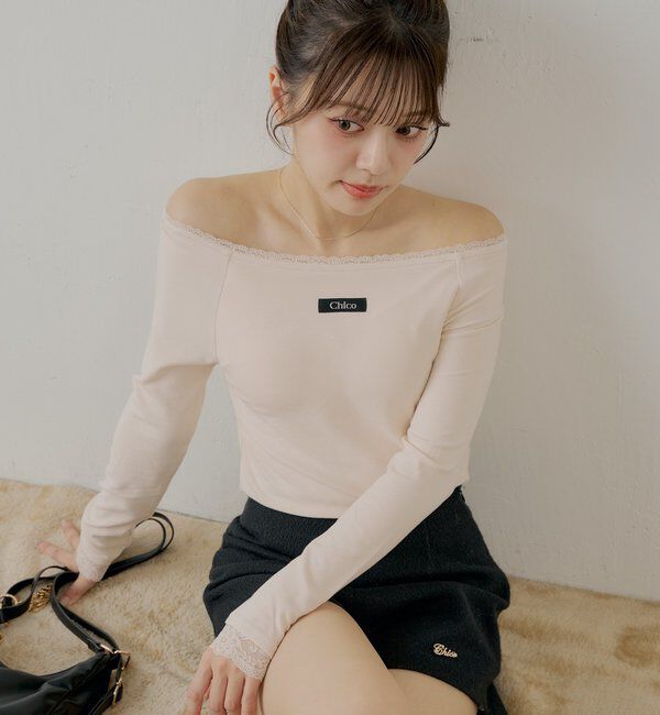  「カップ付きレースコンパクトトップス」|Tシャツ・カットソー|