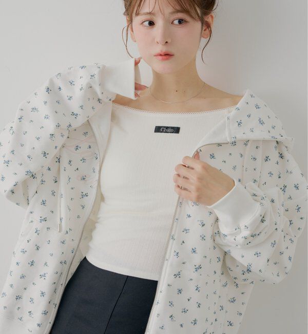  「花柄ルーズパーカー」|パーカー|