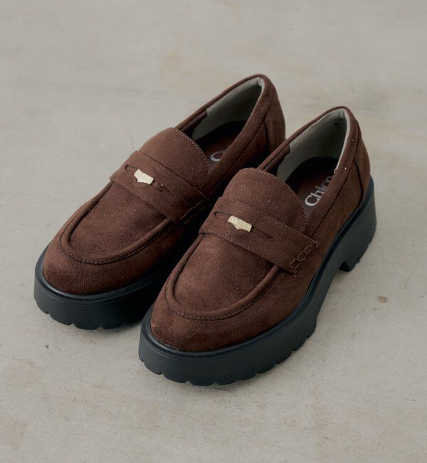  「厚底コインローファー」|その他|ブラウン