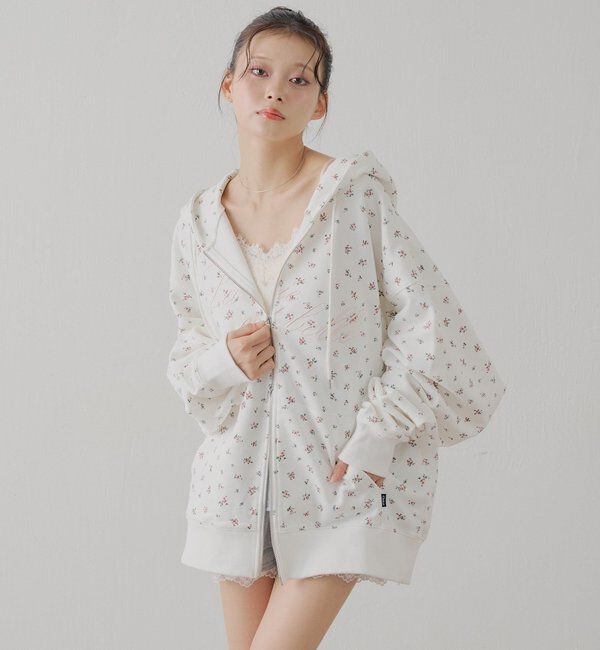  「花柄ルーズパーカー」|パーカー|