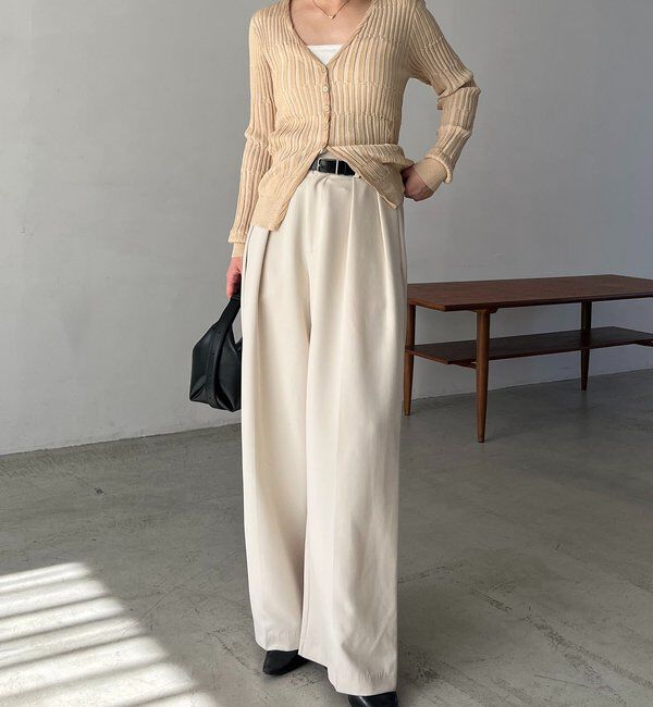  「バイカラーリブカーディガン」|カーディガン|