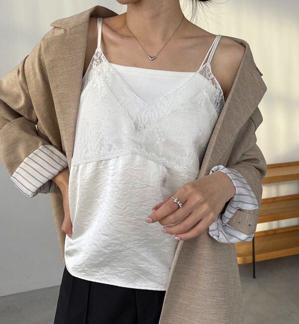  「〈C.L〉ヴィンテージサテンレースキャミ」|シャツ・ブラウス|